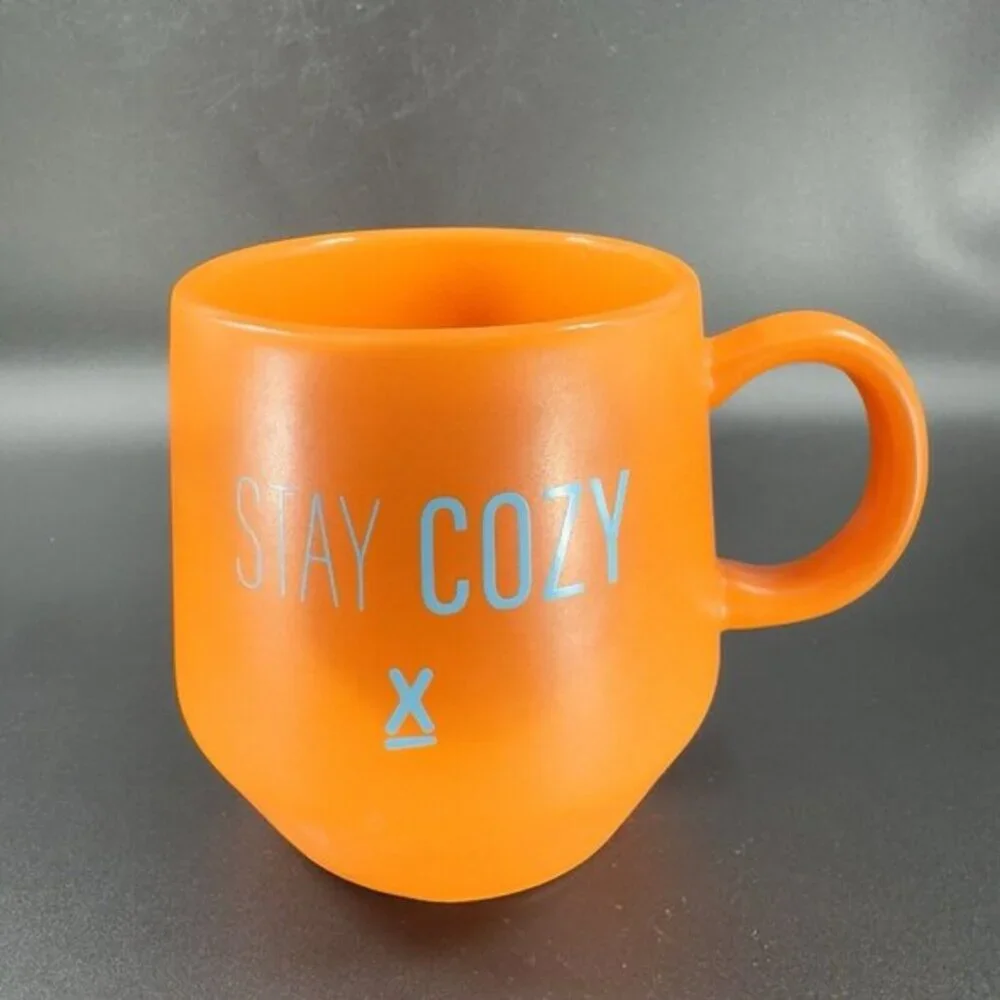 Ceramic‎ Coffee Mug Cup Stay Cozy Mug Cup Orange Glazed Drink ware Kitchenware